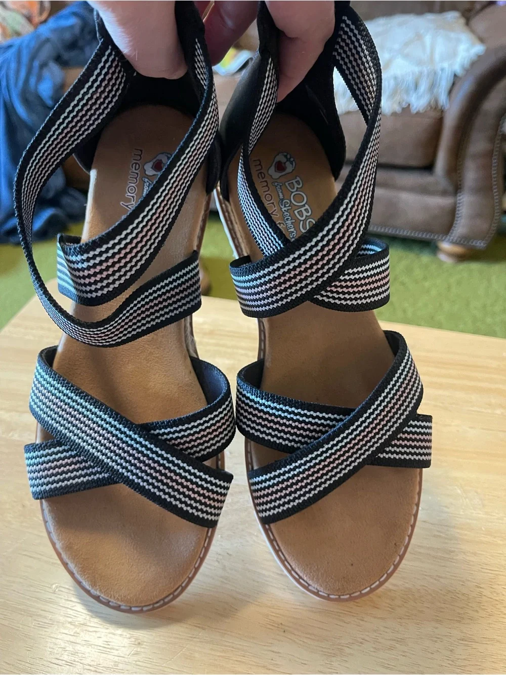 Skechers Desert Kiss Stretch Strapping Sandals-Desert Nights-Black 8.5